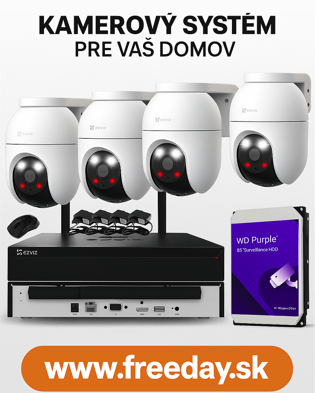 Bezdrôtový Wifi monitorovací set Ezviz Ai 5Mpx 4x otočná kamera automaticke sledovanie-novinka -model2026